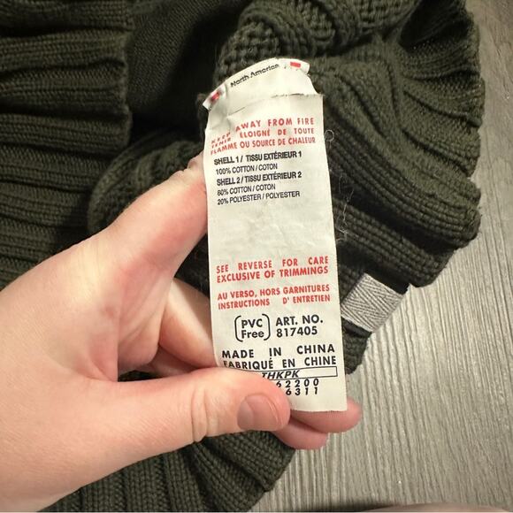 Puma Green Knit Long Sleeve Button Zip Chunky Cardigan Jacket Size L - Picture 7 of 9